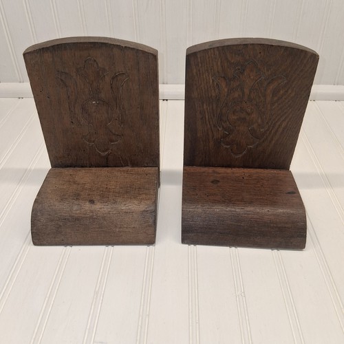 Antique oak bookends - antique,
